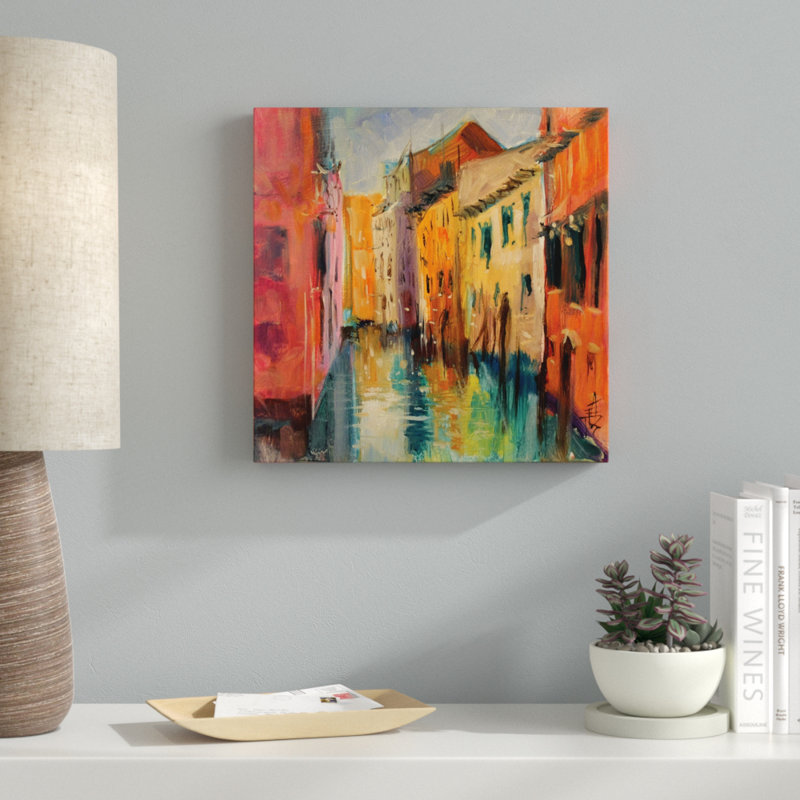 Venise III - reproduction d'art, H 16 po x l 16 po x P 1,5 po, Cadre argenté