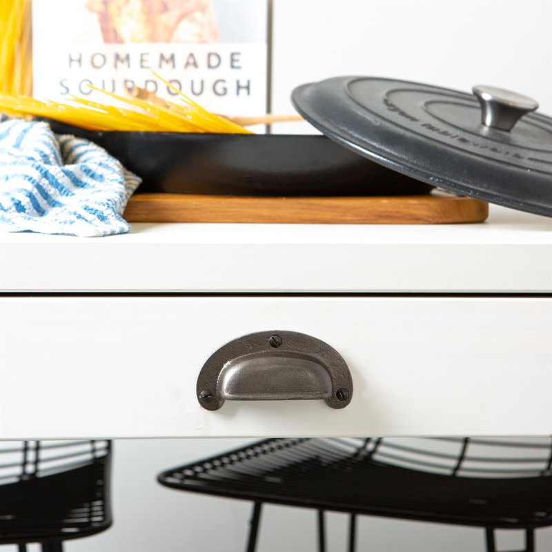 Hammer & Tongs - Wide Lipped Cabinet Cup Handle - W95mm x H40mm - Raw