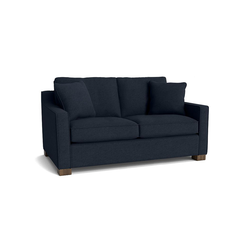 Aceyon Upholstered 56'' Loveseat, Walnut, Entice Indigo