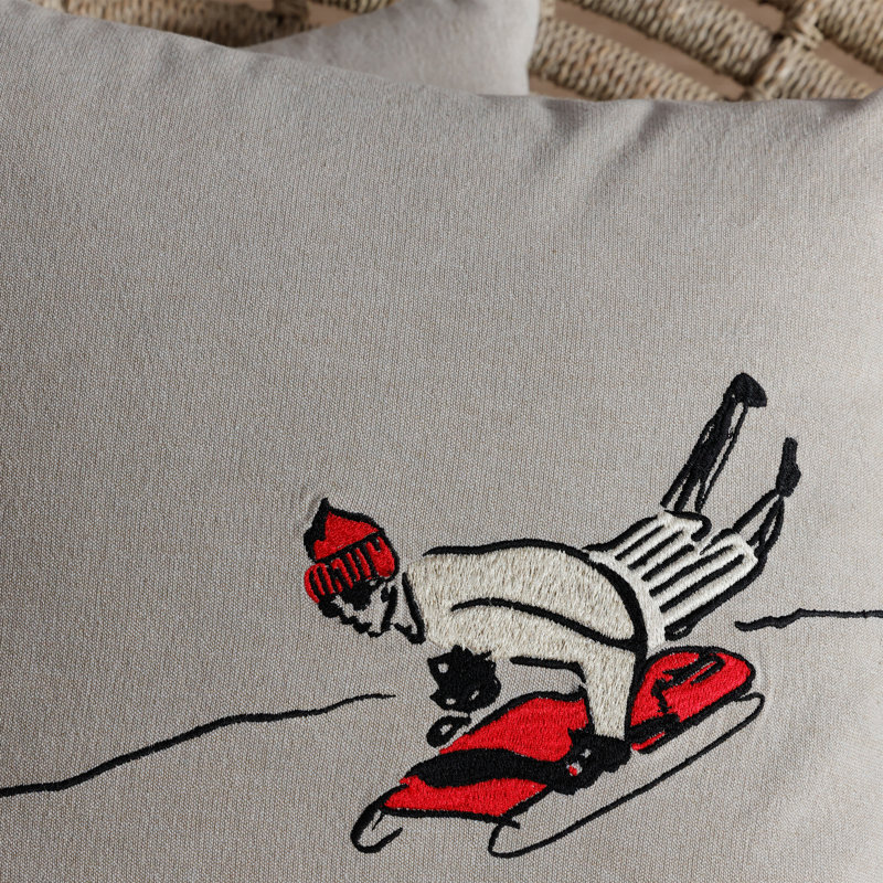 Coussin en coton St. Moritz, Traîneau à chiens