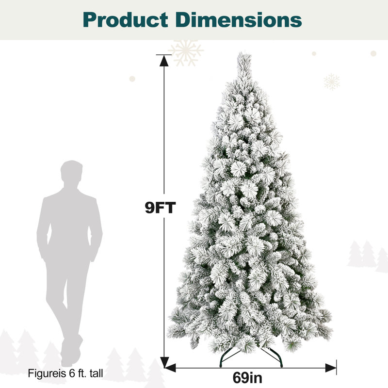 Arbre de Noël artificiel enneigé, 9'