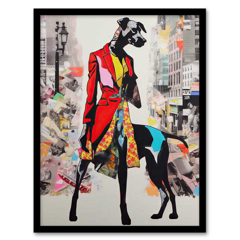 Melhem The Dressed Doberman Dog Vibrant Colourful Bold Pop - Single Picture Frame Print