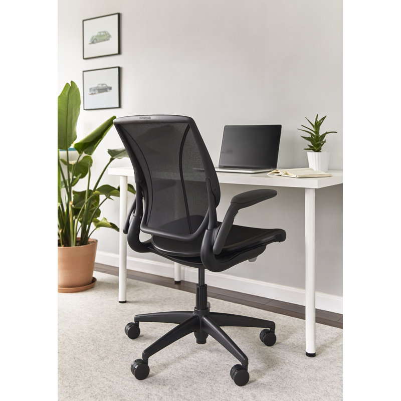 World LM, Black Ergonomic Task Chair with Poppy Seed Backrest, and Light Brown Autumn Upholstered Seat, Gray, Dark Gray Mesh