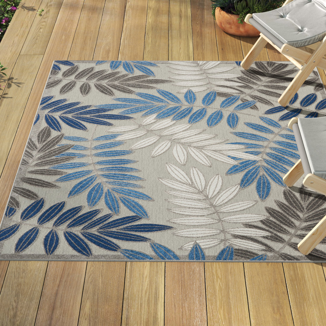 Eaglin Floral Indoor/Outdoor Area Rug Freeport Park® Rug