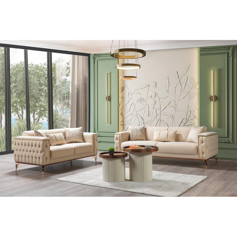 Ensemble de salon Belinda, Ivoire ivoire, Sofa, Loveseat