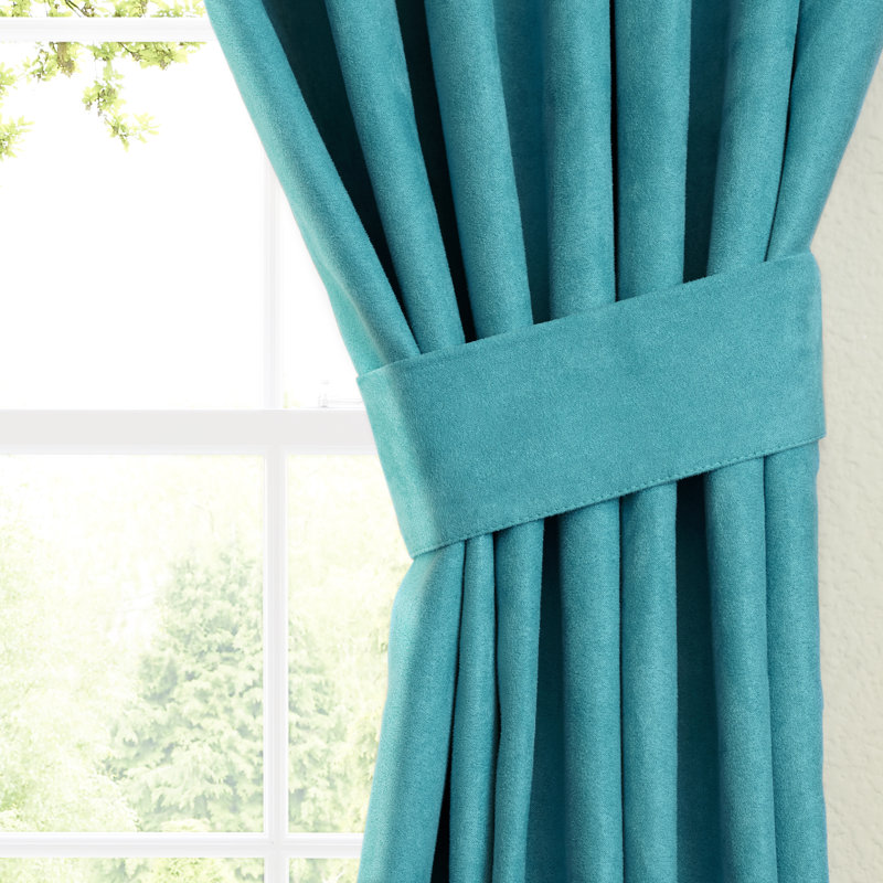 Paire de panneaux synthétiques Crownfield, l 52 po x L 108 po, Bleu aqua