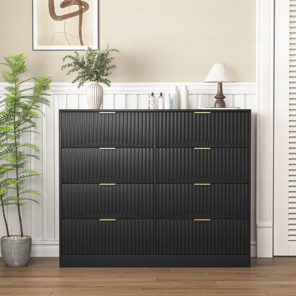 Multi Pattern Drawers Latitude Run® Modern 6-Drawer Dresser, Chest Of Drawers For Bedroom ...