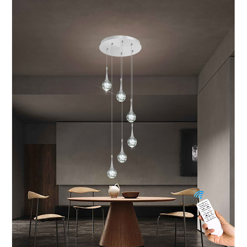 6 - Light Dimmable LED Chandelier 2700K-6000K
