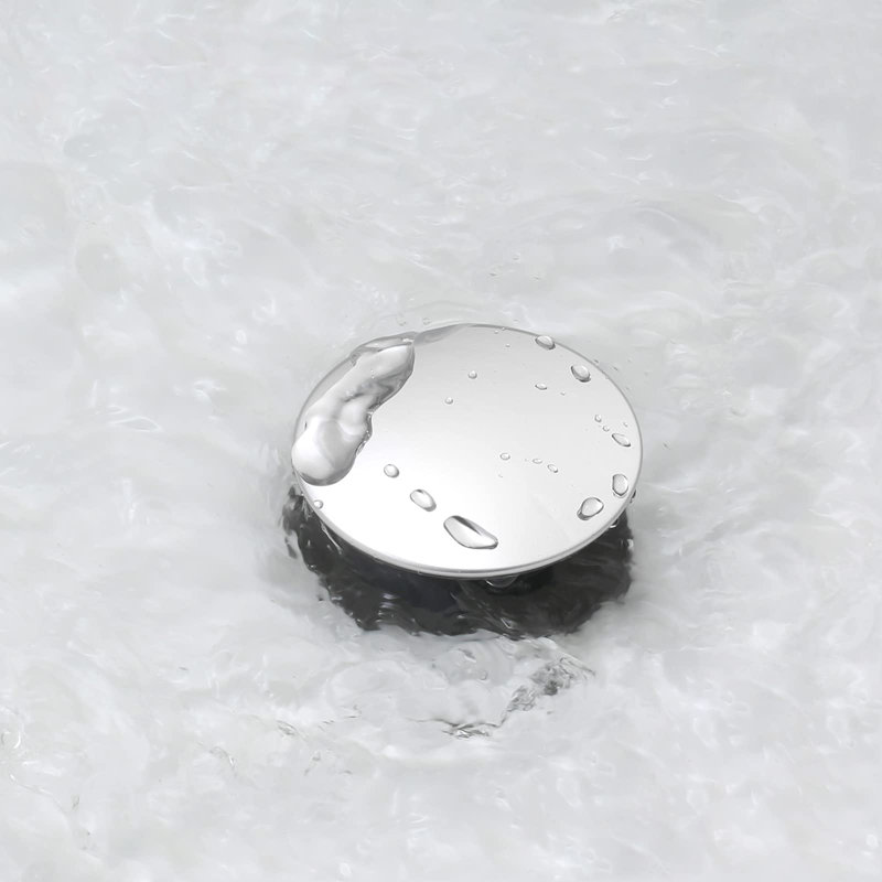 Drain Stopper Bathroom Sink Drain with Overflow, Brushed Nickel