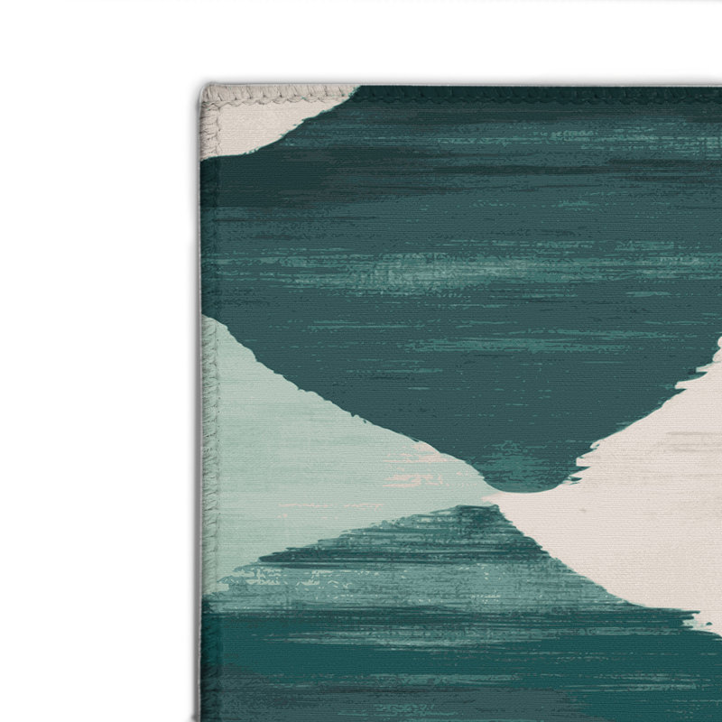 Watercolor Blue Indoor and Outdoor Area Rug, Rectangle 4' x 6'