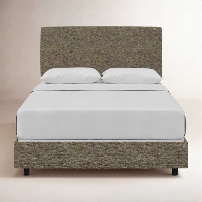 Lit tapissier standard en coton Marquise, Très grand, Tweed granit Milsap