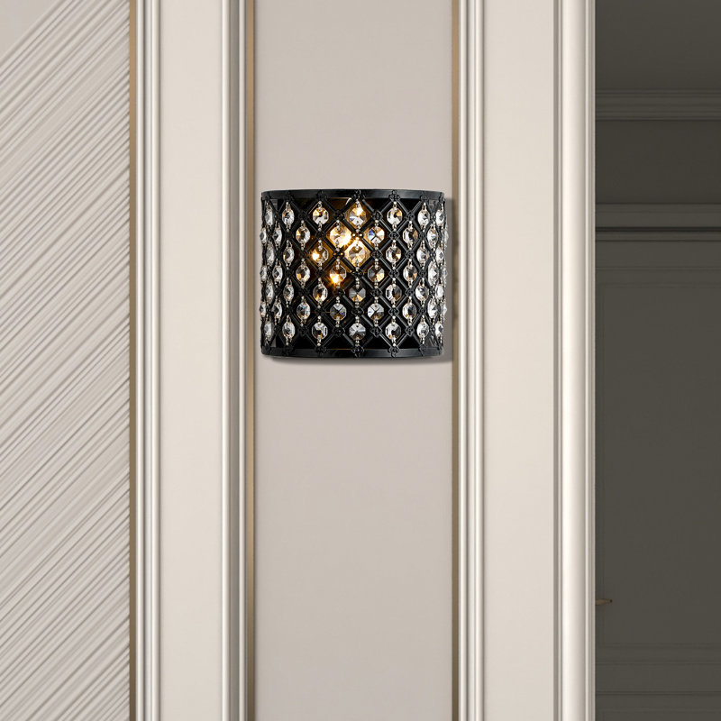 Erelina 1 - Light Dimmable Black Flush Mounted Sconce