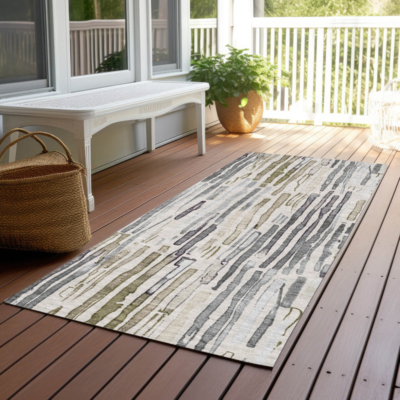 Caelira Brown Washable Indoor-Outdoor Rug - LOOMLAN, 2'3" x 7'6"