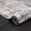 Tapis en polypropylène / polyester abstrait tissé à la machine en gris / bleu / beige-1178393032
