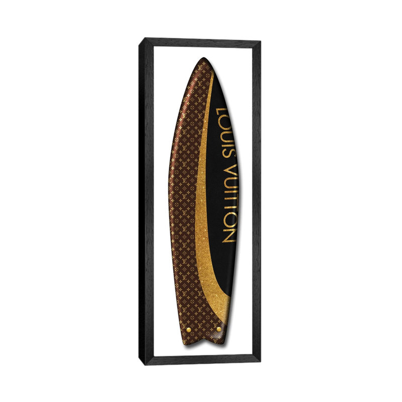 Fashion Surfboard LV by Alexandre Venancio - Panoramic Print on Canvas, Black Framed, 121.92 cm H x 40.64 cm W