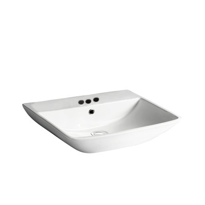 Barclay Summit 17'' White Vitreous China Rectangular Bathroom Sink with Overflow
