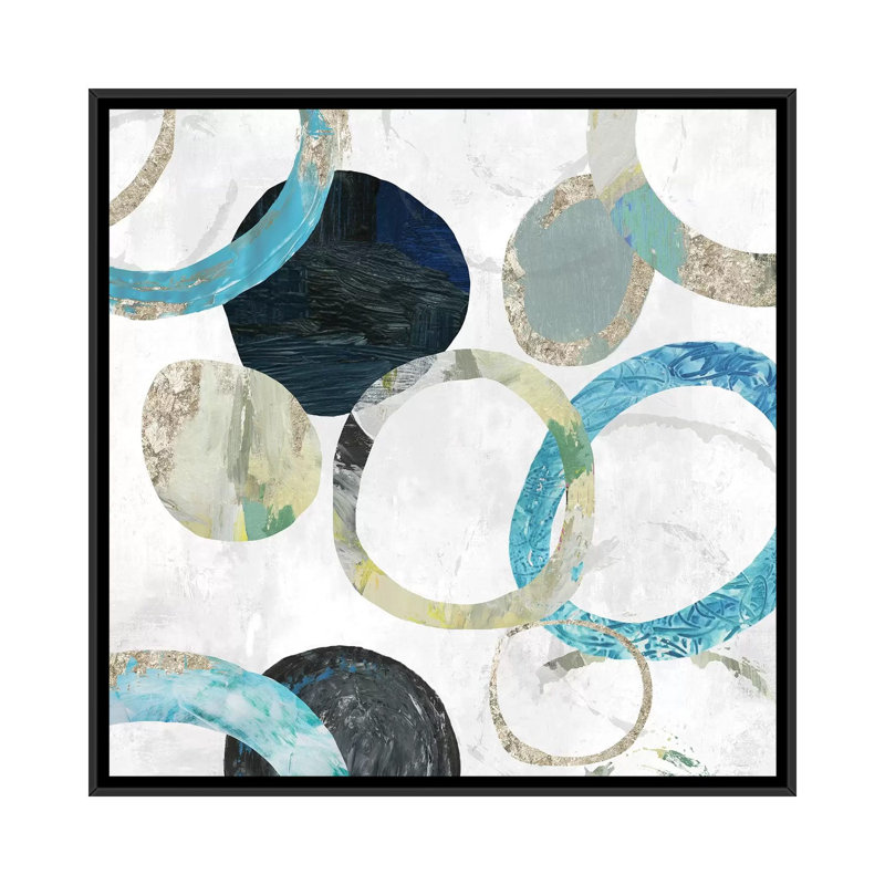 « rings i », impression sur toile, H 18 po x l 18 po x P 1,5 po, Toile avec cadre noir, Pas de tapis
