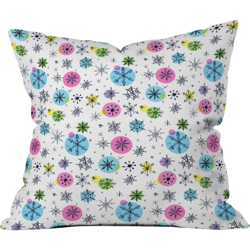Sam Osborne Snowflake Doodles Throw Pillow, 16" x 16"