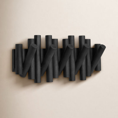 5-Hook Solid Wood Coat Rack