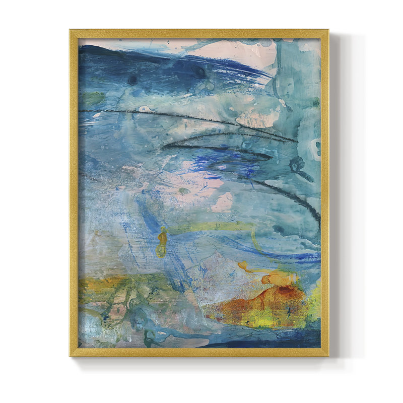 «Spring Winds V», reproduction encadrée - bois massif, H 14 po x l 11 po, Or