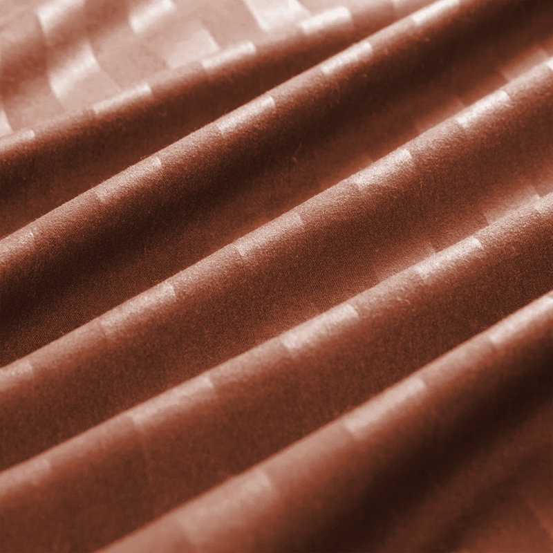 100% Microfiber Premium Quality Striped Duvet Cover Set with Pillowcases , Rust