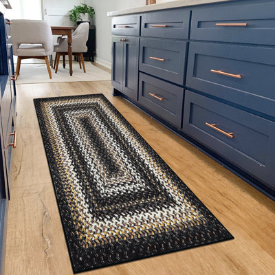 Machine Washable Area Rugs with Non-Slip Backing for Hallway Living Room Bedroom Kitchen and Laundry Room Vintage Carpet Low Pile Rug