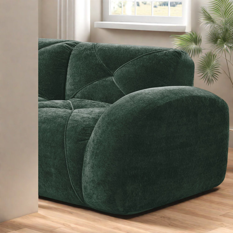 Canapés luxueux en velours, design moderne, sans assemblage, vert