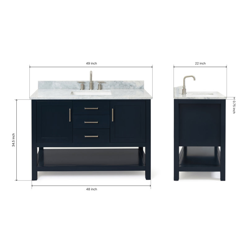 Bayhill 49'' W Single Vanity, Midnight Blue