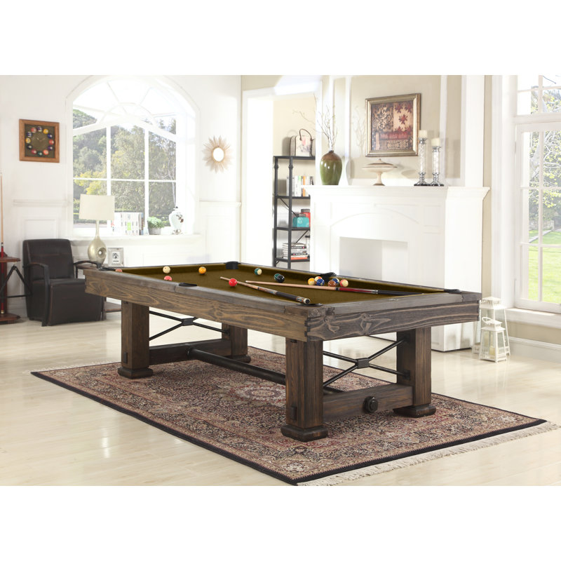 Rio Grande Slate Pool Table with Professional Installation Included, 8' 5", Weathered Bark, Brick