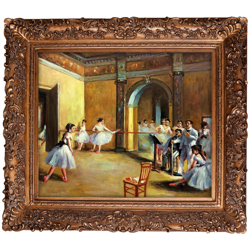 «Dance Studio at the Opera» par Edgar Degas - Reproduction d'art sur toile encadrée, H 29,5 po x l 33,5 po x P 2 po