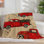 1pc vintage rouge camionnettes de Noël flanelle couverture douce décor de Noël festif, rétro, confortable pour canapé / lit / voyage 30 * 40