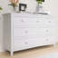 Commode double 7 tiroirs en bois massif blanc pour la chambre à coucher et le salon