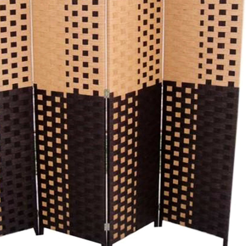 Cloison de 70,74 po de hauteur et tissu brun tissé à la main pour la configuration de l'espace d'intimité