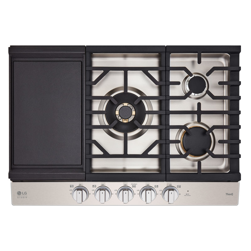 30" Natural Gas Cooktop with 5 Burners, Light Bronze