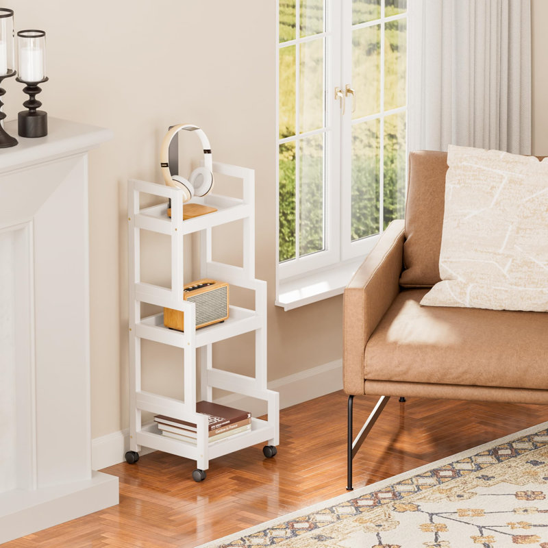 Ragib 32cm W Utility Cart with Wheels, White