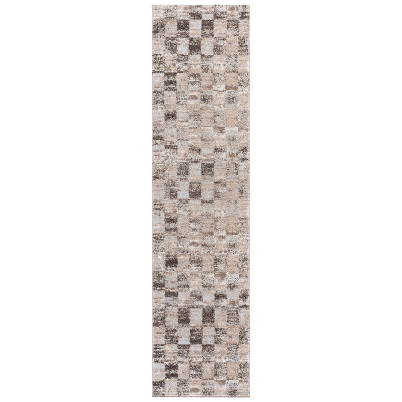 Wave Performance Checkered Indoor Rug, Runner 2'2" x 9'