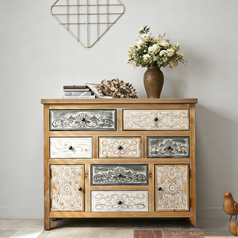 Commode d'appoint avec 7 tiroirs et 2 armoires