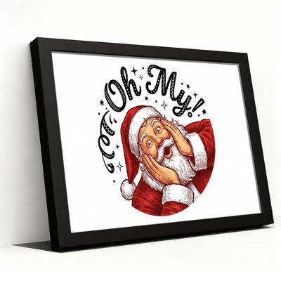 Santa Claus Oh My Canvas Wrapped Wall Art Oil Painting Print Set Of 1