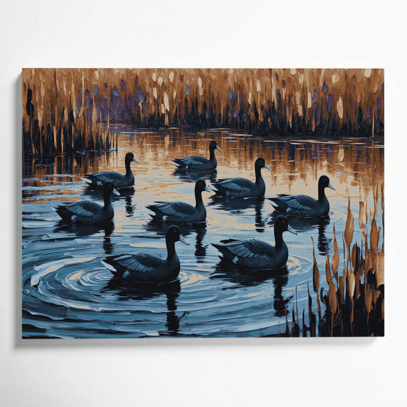 «Birds American Coot», art mural sur toile, H 16 po x l 20 po