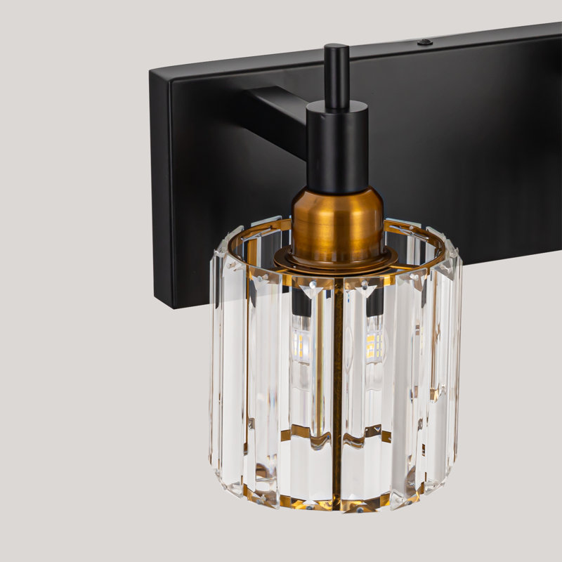 Taevion Dimmable Vanity Light, 3 Lights, Black/Gold