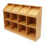 Bibliothèque de 12 cubes, armoire de rangement ouverte avec compartiments supérieurs inclinés, tablette en bois imitation bois pour bureau à domicile, salon, salle de classe