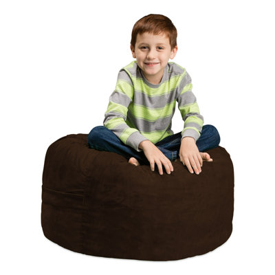 Fauteuil à billes - Fauteuil à billes rond rembourré en mousse à mémoire de forme avec housse amovible et lavable à la machine - Fauteuil à billes avec housse en microfibre douce - Fauteuils à billes en plusieurs couleurs et tailles