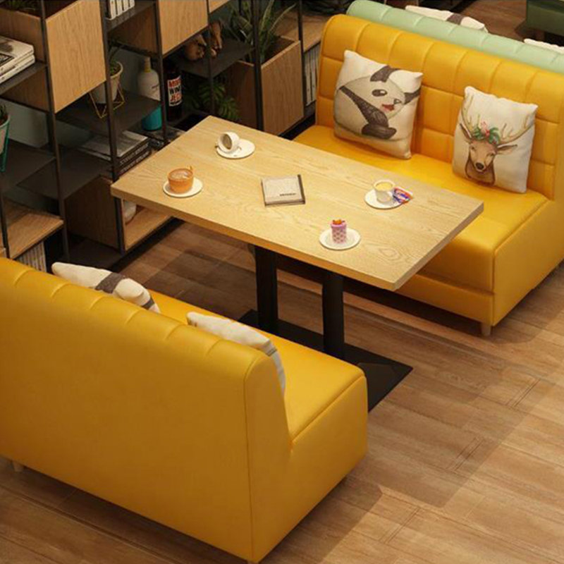 Banc rembourré en similicuir Milk Tea Shop
