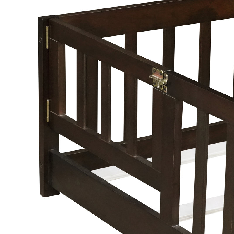 Lit pour enfant avec plateforme de sécurité et porte pour chambres à coucher, Simple, Espresso