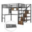 Lit mezzanine double avec lumière DEL et station de charge, lit mezzanine avec bureau et garde-robe pour enfants-630854428