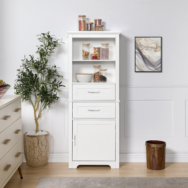 Armoires de plancher de salon autoportantes, Blanc