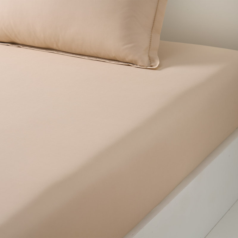 Batiste 100% Cotton Fitted Sheet, Twin Fitted Sheet, Tan