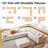 125" Chenille Modular Sectional Sofa 7-Piece Modern Oversized Corner Couch With Removable Ottoman-774751763