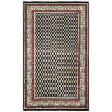 Hand Knotted Wool Oriental Area Rug in Black/Cream/Red