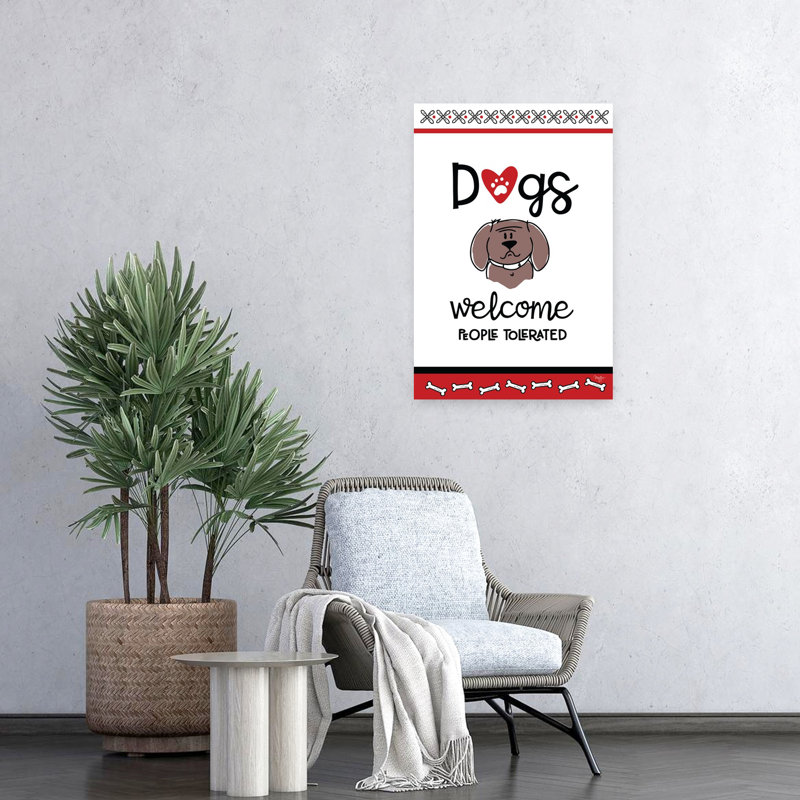 «Dogs Welcome», art contemporain pour chien, H 24 po x l 16 po